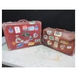 Suitcase and Briefcase with Airline Stickers