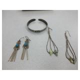 Metal Earring Sets, Cuff Bracelet