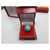 Sterling Silver Ring with Stone Inlay