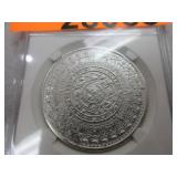 Silver Aztec Calendar Coin