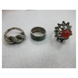 3) Unique Rings, Two With Stones
