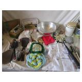 Kitchen Linens, Mixer, Utensils, More