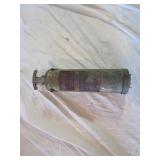 Vintage Brass Fire Extinguisher with Rack