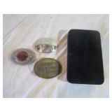 3) Belt Buckles in Velvet Box