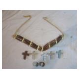 Choker Necklace, Crosses, Rings