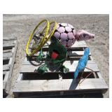 Metal Garden Animals, 2 Bicycle Wheels
