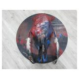 Mounted and Painted Skull by Lyle Plentywounds Sr.