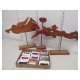 Christmas Decor, Wooden Figures, Light Bulbs,