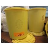 Yellow Tupperware Canisters