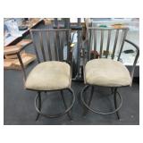 2) Tall Cushioned Kitchen Swivel Chairs