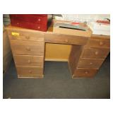 Wooden Desk with Drawers (Contents on Top Not-