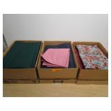 3) Boxes of Fabric of Different Sizes and Texture