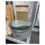 Large Metal Tub with Handles, Ash Bucket,