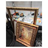 Gold Colored Frame and Framed Artwork