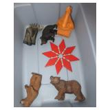 Bear Figurines, Whimsical Glasses Holder