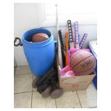 Football, Basketball, Weights, Plastic Bats,