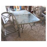 Patio Table, 6) Chairs