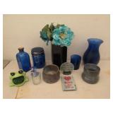 Vases, Blue Glass Bottles, Inspirational Sayings,