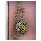 Multi Jeweled Ladies Egg Shaped Necklace