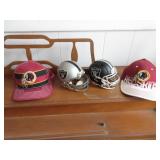 Red Skins Ball Caps, Mini Helmets