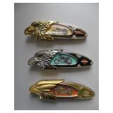 3) Franklin Mint Collector Knives - Motorcycles