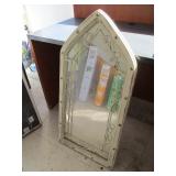 Cream Colored Triangular Mirror