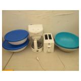 Coffee Maker, Toaster, Mixing Bowls