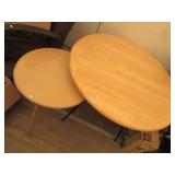 2) Circular Wooden Tables