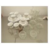 Floral Teacups And Plates, Ice Cream Bowls,
