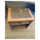 Vintage End Table With Drawer
