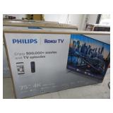 Grade D Philips 75" Roku TV