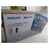 Grade D Phillips 75" Roku TV