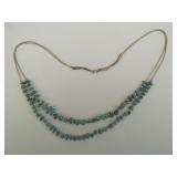 Sterling And Turquoise 2 Strand Necklace