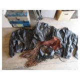 3) Leather Jackets, Brown Leather Vest,