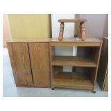Rolling Bookshelf, DVD Cabinet, Stool
