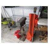 Drill Press, Irrigation Dam, Gas Can, Racket