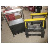 Quartet Rolling Cabinet Cart, 2) Sawhorses