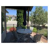 Glass Patio Set with 4 Chairs