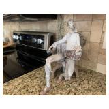 Large Lladro Don Quixote Figurine Reading Book