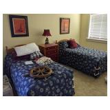 2 Twin Beds, Dresser, Pictures, Decor