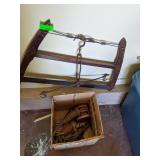 Bow Saw, Metal Hooks, 2 Wood Pulley