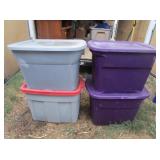 4) Storage Totes with Lids