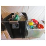 2) Totes of Plastic Kitchen Ware