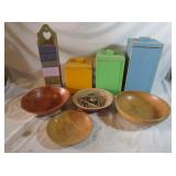 Wood Canisters, Drawers, Bowls