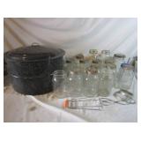 Enamel Canning Pot, Jars