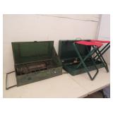 Coleman Camp Stove, Folding Chairs, Carrying Case