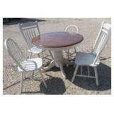 Round Table with 4) Assorted Chairs