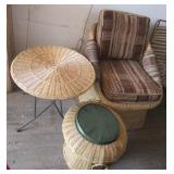 Whicker Chair, Table, and Stole