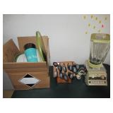 Oster Blender, Cups, Plates, Bowls, Knife Block