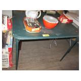 Green Folding Card Table (Contents on Top Not Inc-